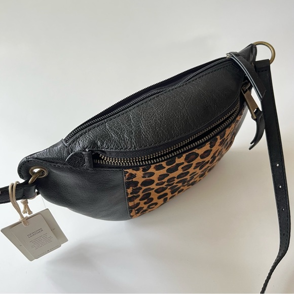 SOLD❗️ Lucky Brand Kowes Belt Bum Bag Fanny Pack Leopard Leather Crossbody NWT - Picture 3 of 12